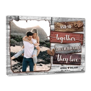 Romantic Canvas | Together, Unique Couple Wall Art, Bedroom Wall Decor, Personalized Wedding Wall Decor, Gift For Couple, Anniversary Gift