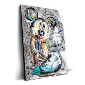 Disney Street Art Decor | Mickey Pop Art Canvas Wall Art, Modern Disney Home Decor, Kids Room Wall Decor, Disney Lovers Gift, Kid Wall Art