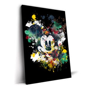 Disney Art | Mickey Mouse Graffiti Canvas Print Home Decor, Disney Room Aesthetic, Disney Street Art Canvas, Trendy Home Decor Gift