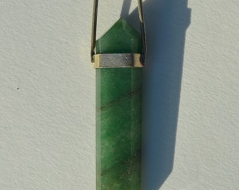 Vintage Sterling Silver Aventurine Crystal Point Charm Talisman