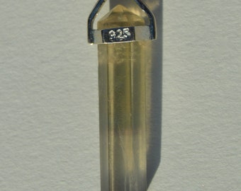 Vintage Sterling Silver Flourite Crystal Point Charm Talisman
