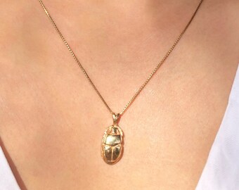 14 Karat Gold Scarab Beetle Pendant 