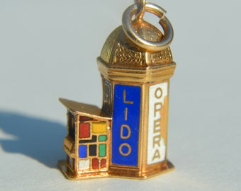 Vintage Midcentury Era 18K Gold French Paris Newsstand Charm