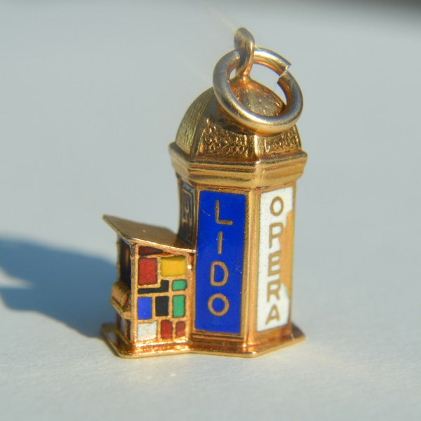 Vintage Midcentury Era 18K Gold French Paris Newsstand Charm