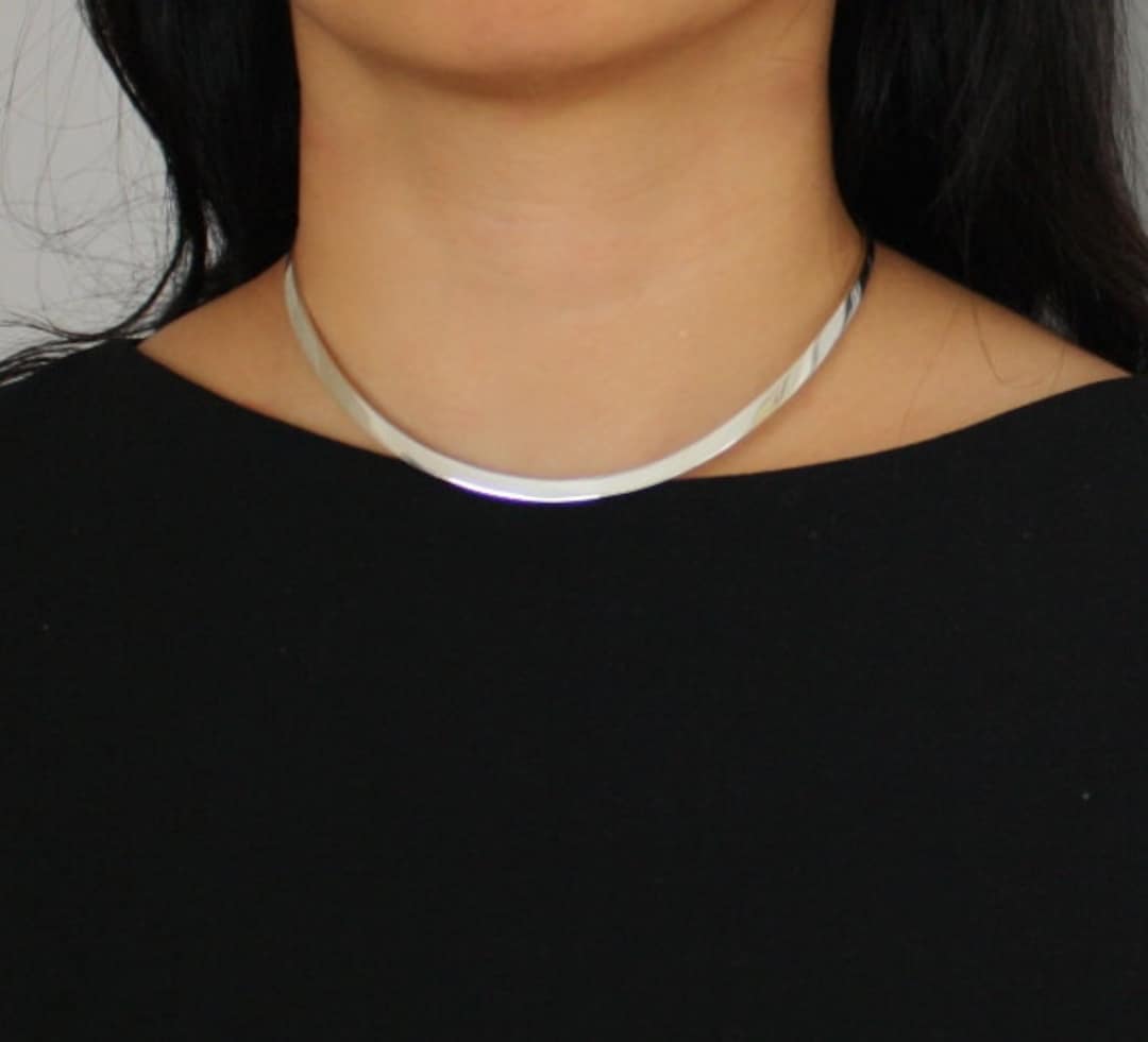 アクセサリー vintage silver925 choker STERLING SILVER CHOKER Vintage Minimalist Necklace 1970s - Etsy