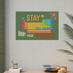 Digital JPG File, Stay in Your Element, Periodic Table Art, Science Wall Art, Modern Wall Art, Science Decor, High Resolution Digital Art