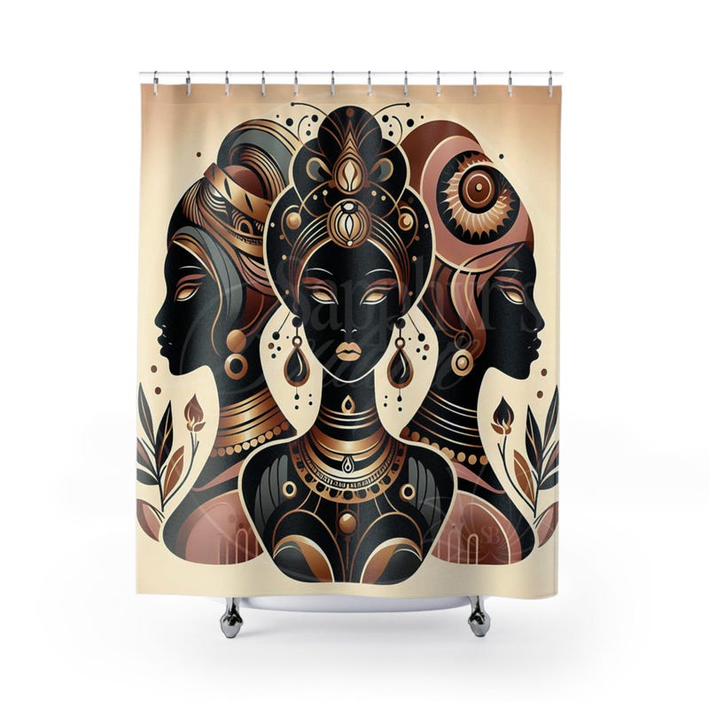 African Christmas Shower Curtain Afro Heritage and Celebrated DT03 main image 1