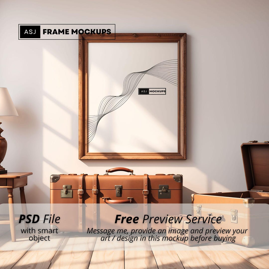 Retro Poster Mockup, Vintage Frame Display, Mid-century Art Scene ...