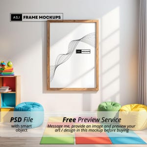 Klassenzimmer Poster Mockup, PSD Wand Mockup Rahmen, Kinder Poster Mockup, Mock up Klassenzimmer, One Poster Digitaldruck Mockup, PSD Vorlagen