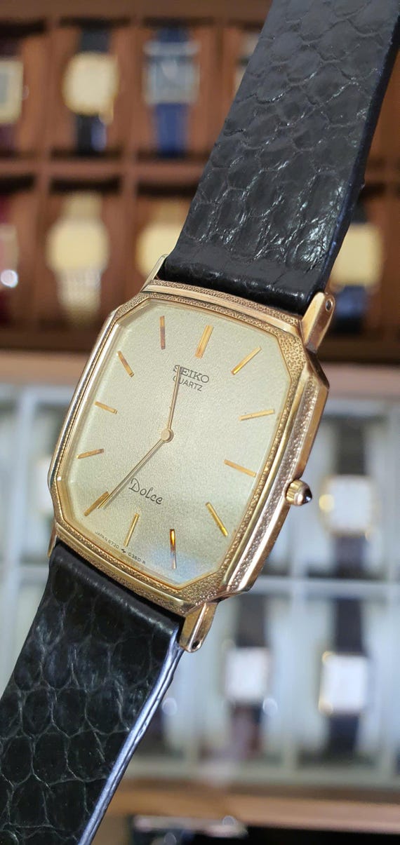 90s Vintage Seiko Dolce サントス コンビ サンレイ文字盤 90s Vintage