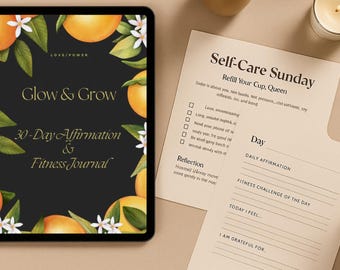Affirmation de 30 jours et journal de remise en forme pour femme | PDF imprimable sur les soins personnels