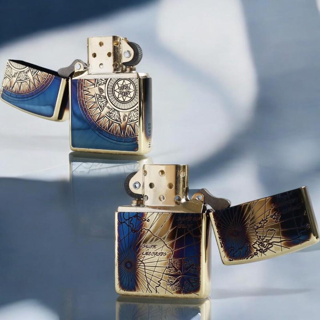 USA Map & Compass Lighter | Refillable Windproof Lighter | Unique ...