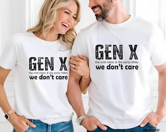 Camiseta de la Generación X: Frase sarcástica "No nos importa", estilo vintage