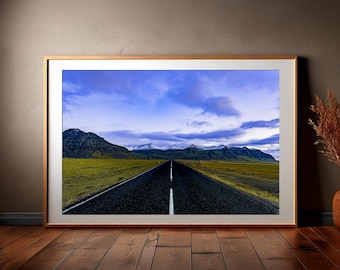Ring Road Iceland Digital Print, Scenic Nature Mountain Horizon Drive, Nordic Landscape, Photo Download, High Resolution Poster Canvas