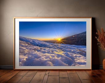 Vatnajökull-Gletscher Island Digitaldruck, Sonnenuntergang Eisberg, Natur Himmel, nordische Landschaft, Foto-Download, hochauflösende Poster auf Leinwand