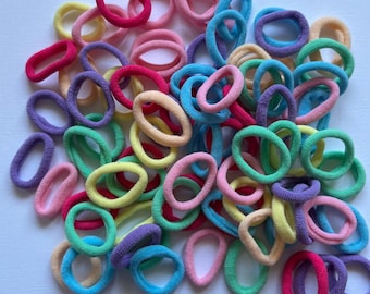 Toddler Hair Ties, Soft 2cm Childrens Hair Bobbles, Pack of 50/100