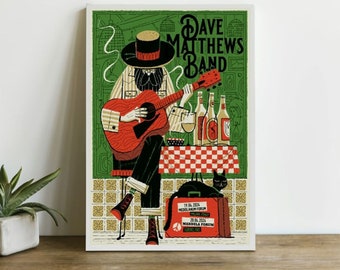 Dave Matthews Band 20 aprile 2024 Mandela Forum Firenze, Italia Poster, Dave Matthews Band 14 aprile 2024 Verti Music Hall Berlin Show Poster