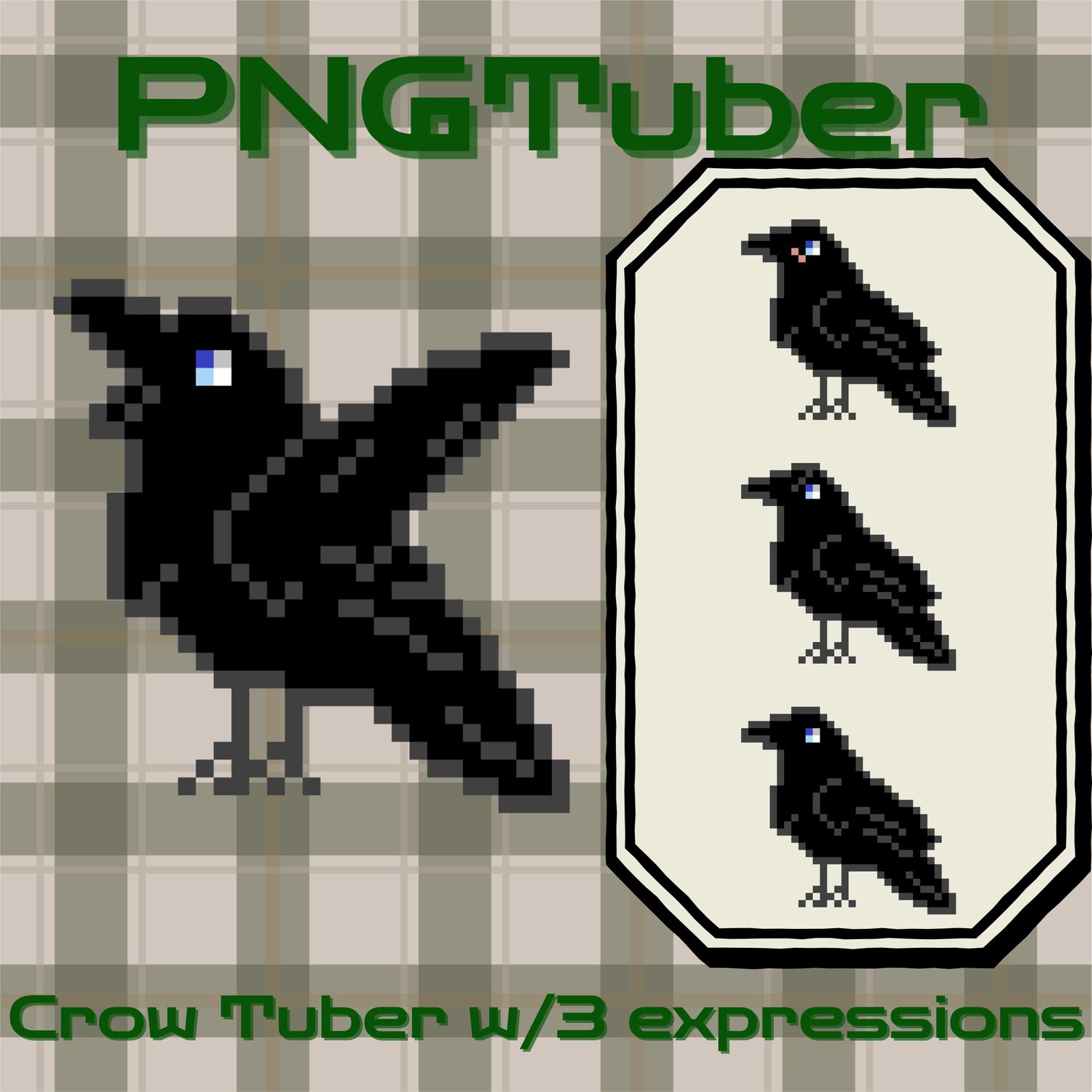 Pixel Crow Pngtuber | Gothic Crow Streaming Avatar (digital PNG Files ...