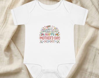 Body infantil floral para o Dia das Mães |