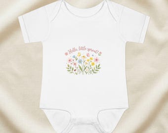 Body floral Hello Little Sprout para bebê | body para recém-nascido