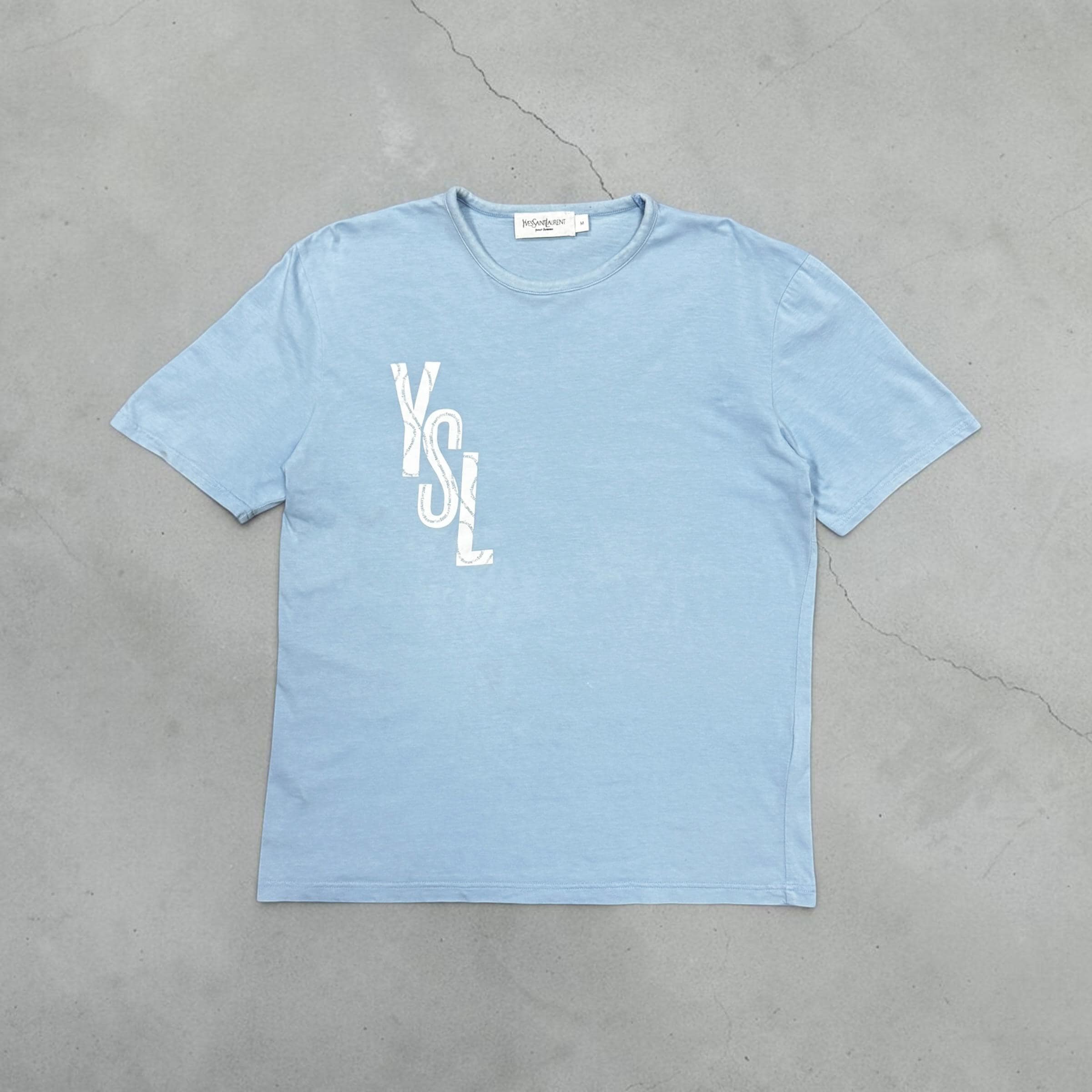 Yves Saint Laurent ロゴプリント Tシャツ ライトブルー T Shirt Yves Saint Laurent - Etsy