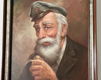Vintage 1975 Signed Fisherman Oil Painting By Jerry M. Josol