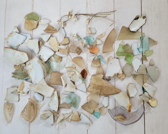 Antique Broken Glass - Mixed - Desert Homestead Glass - Aged - Weathered - Rustic - Assemblage - Mosaic - Jewelry Making - Antique Farmhouse