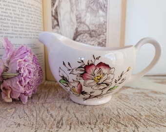 Vintage Alfred Meakin England Cream Pitcher - Wild Rose - Small Creamer - Antique Farmhouse - Vintage Cottage - Shabby Chic