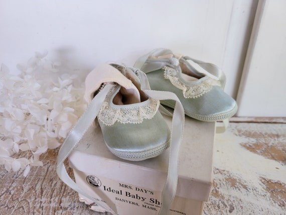 Vintage Shabby Mint Aqua Baby Shoes - Mrs. Days I… - image 7