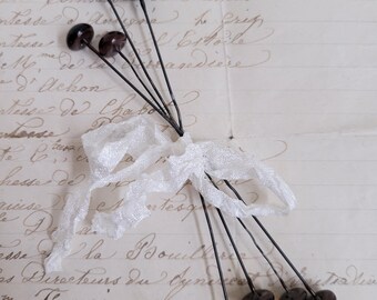 Antique Glass Teddy Bear Eyes - Dark Brown - 10.5mm - Set of 4 Pairs - Dollmaking - Doll Making Supplies - Wired - Stuffed Animals