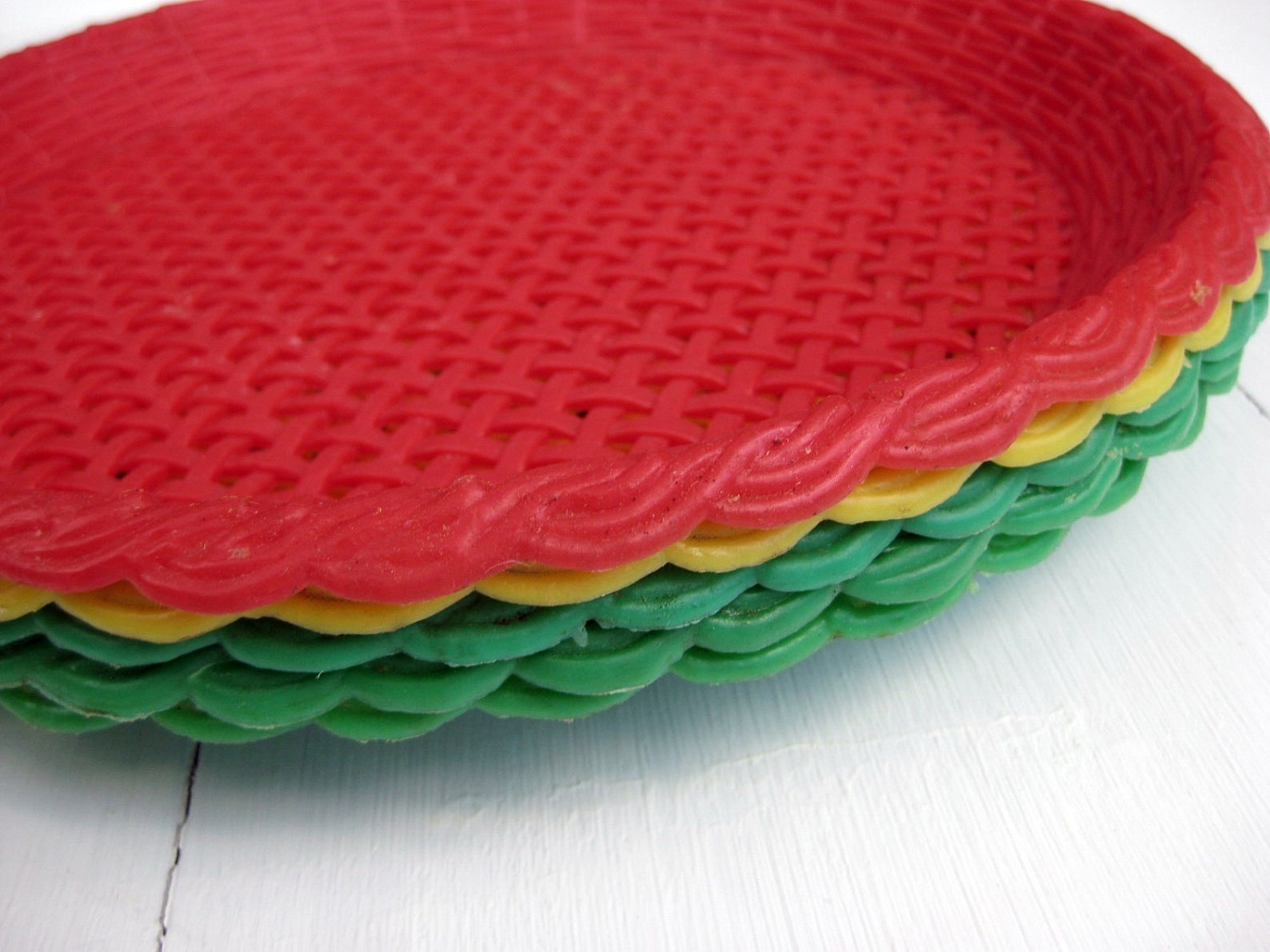 Vintage Plastic Paper Plate Holders Etsy