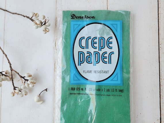 Vintage Dennison Crepe Paper in Original Packaging - Vintage Craft Supplies - Crafting Supplies - Mixed Media - Vintage Paper - Shabby Chic