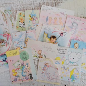 Tarjetas de bebé vintage de los años 50 - Baby Shower - Lindas imágenes vintage - Artículos de scrapbooking y diario creativo - Estilo rústico vintage - Estilo shabby chic