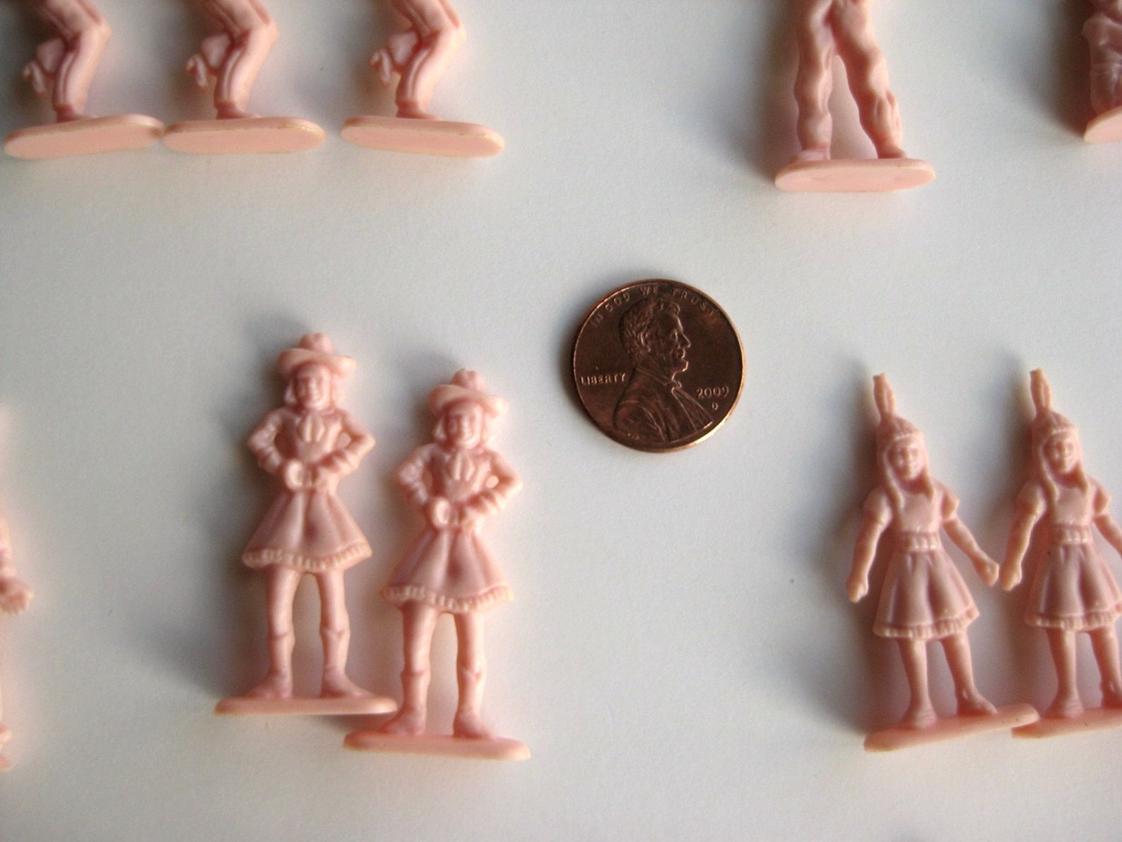 Vintage Pink Plastic People Figurines Pick 6 Etsy