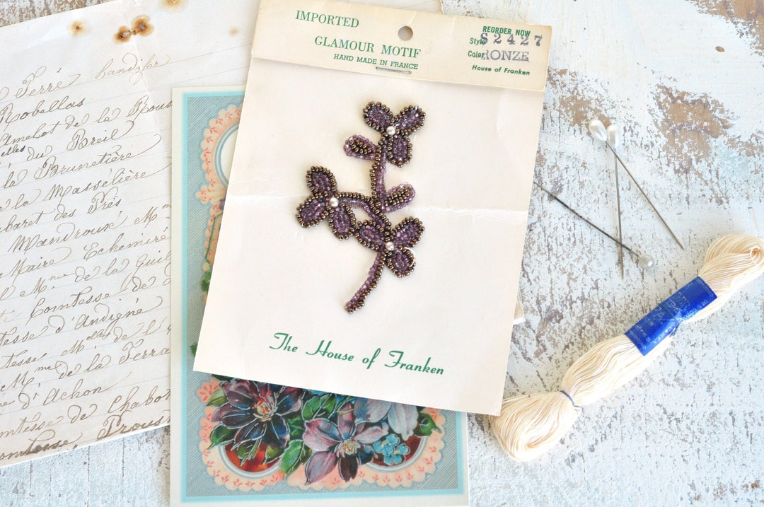 Vintage French Beaded Applique House of Franken NOS Etsy