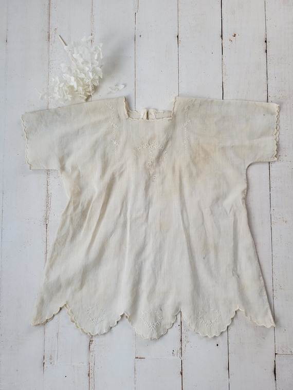 Antique Embroidered Baby Toddler Dress - French S… - image 1