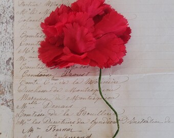 Vintage Red Millinery Flower - Vintage Millinery Flower - Vintage Faux Flowers - Shabby Chic - Vintage Supplies