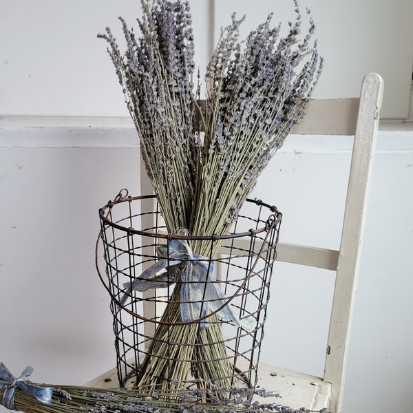 Dried Lavender Stems Bundle - Dried Flowers - Natural Decor - Antique Farmhouse - French Country - Shabby Chic