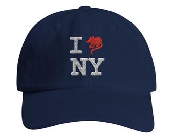 I Rat NY Hat – Funny Embroidered NYC Baseball Cap - Etsy display picture 1