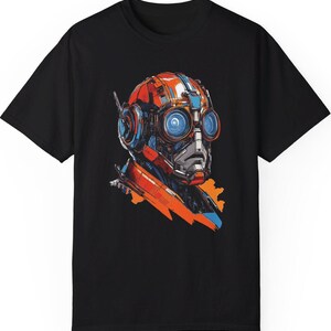 Futuristic Robot T-Shirt, Unique Sci-Fi Graphic Tee, Cyberpunk Style, Cool Robot Design, Men&#39;s and Women&#39;s T-Shirt, Geeky Fashion