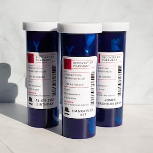 Bachelor Party Favors | Men's Hangover Recovery Kit | Groomsmen Gift, Prescription Bottle, 21st Birthday