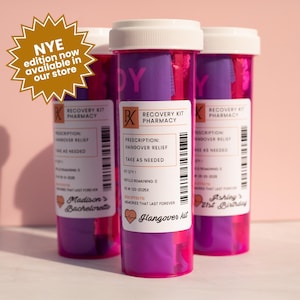 Hangover Recovery Kit: Filled Prescription Bottle Party Favor, Bridesmaids Gift