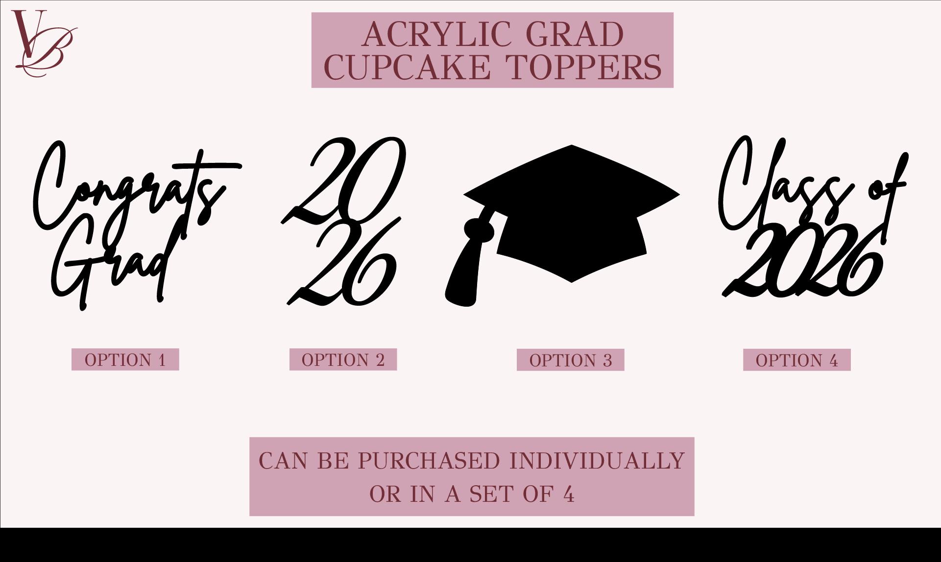 Graduation Cursive Image Graduation Cupcake Topper | Congrats Cursive Grad Charm | Graduate 2026 ...