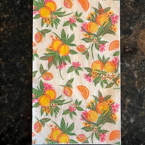 Tovagliolo di carta color arancione Florida per lavori di decoupage