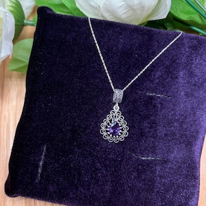 925 Sterling Silver Turkish Filigree Necklace for Women, NEW ,Handmade Gift