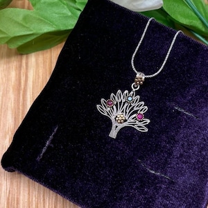 925 Sterling Silver Turkish Filigree Tree of Life Necklace for Women, NEW, Handmade Gift