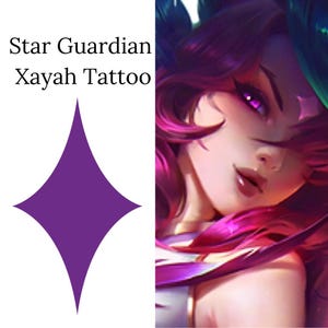 League of Legends Star Guardian Xayah Cosplay Temporary Tattoo Sticker
