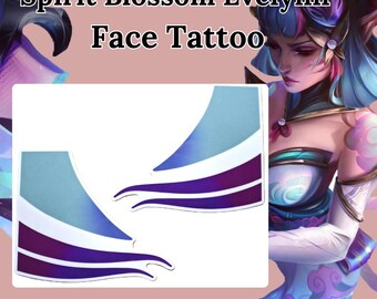 League of Legends Spirit Blossom Evelynn Cosplay Temporary Face Cheek Temporary Tattoo Sticker
