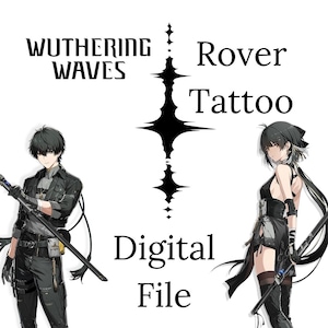 Wuthering Waves Rover Cosplay Resonator Temporary Tattoo Sticker Digital File Only