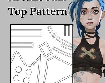 Arcane League of Legends Jinx Cosplay Top Patterns PDF Digital Files Only